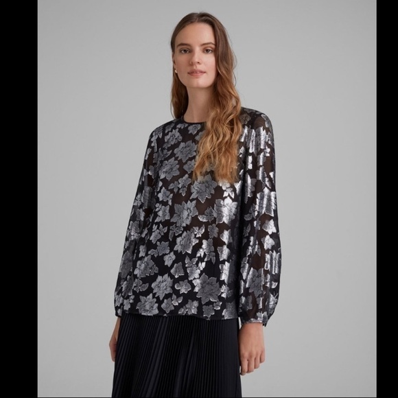 𝅺BNWT Club Monaco Crewneck Jacquard Top - Picture 4 of 17